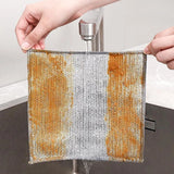 Microfiber Wash Towel Built-in Sponge Steel Wire Ball