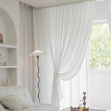 White Tulle Yarn Window Curtains